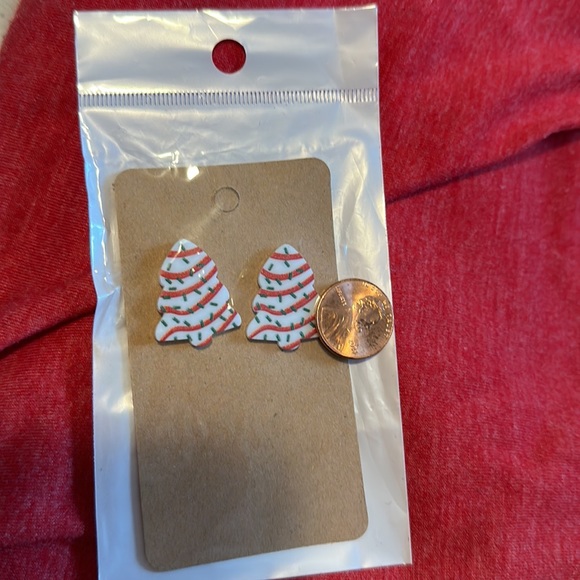 Little Debbie Christmas Tree Earrings - Picture 3 of 3